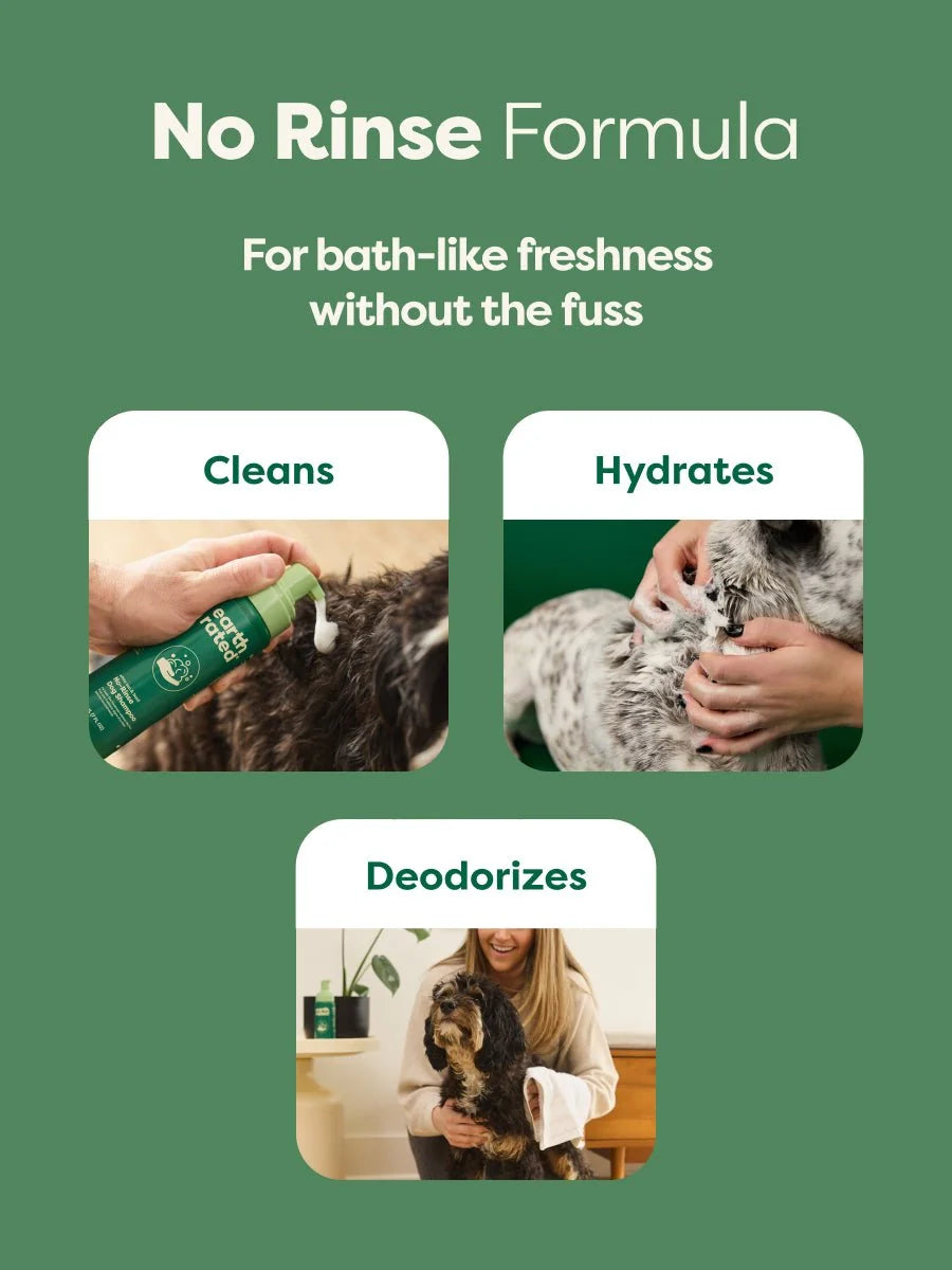 No-Rinse Dog Shampoo - Waterless Foam Cleanser For All Coats