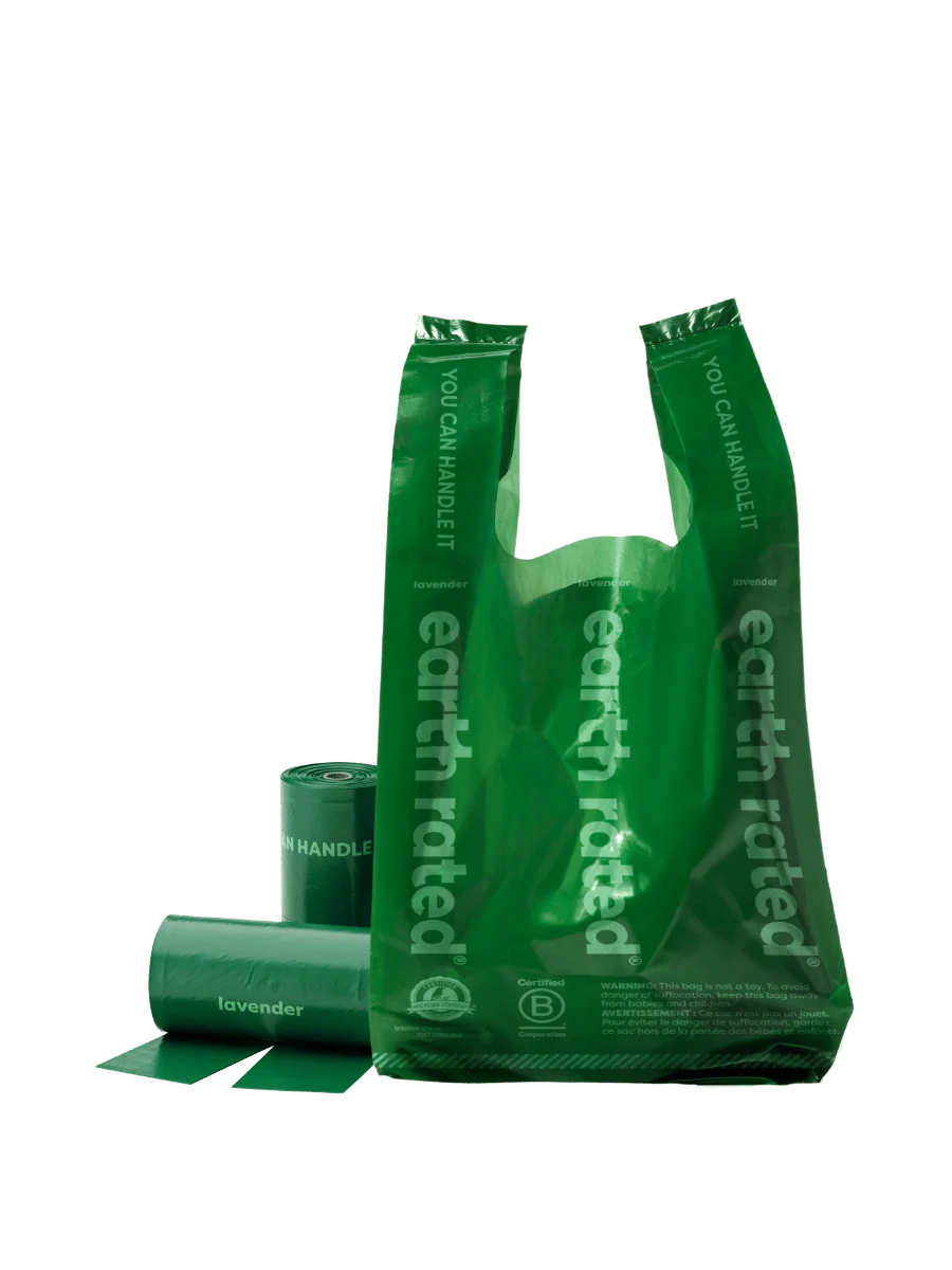 Dog Poop Bags With Handles on a Roll