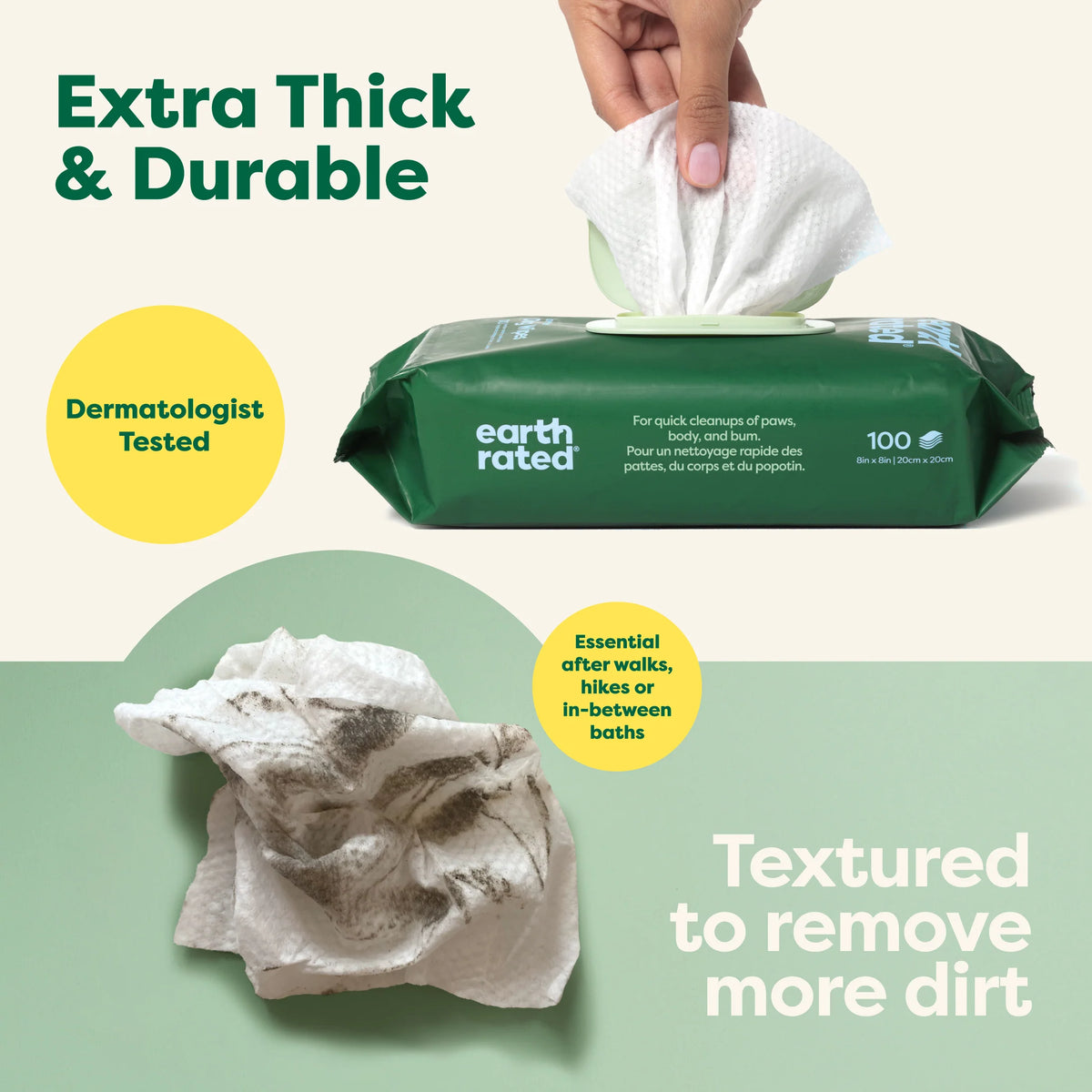 Dog Grooming Wipes - Hypoallergenic Wipes for Paws, Body & Bum | Gentle Daily Cleaning